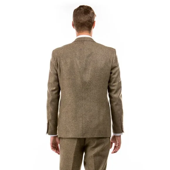 Hybrid Fit Classic Tweed Tan Mens Suit by Sean Alexander - Picture 5 of 7